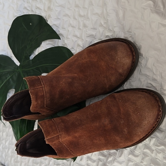Born Brown Suede Ankle Boots Spring Booties - Picture 2 of 10